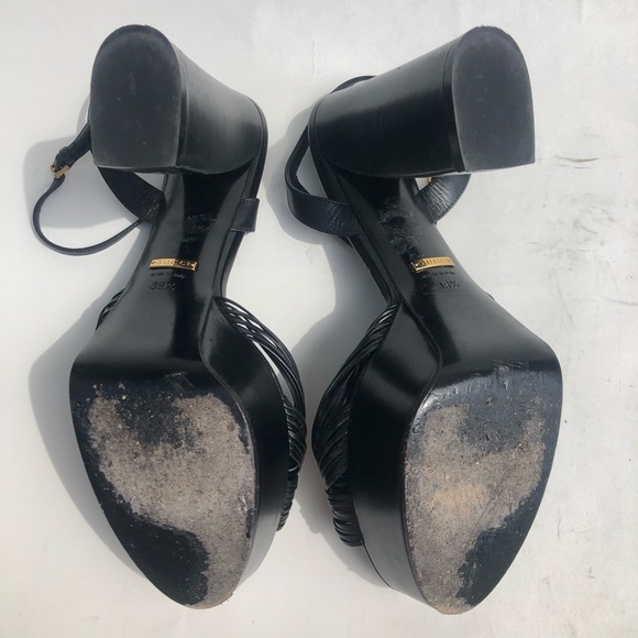 Gucci Allie Platform Sandals 39.5/9 Women’s 5” heel black open toe - Picture 6 of 6